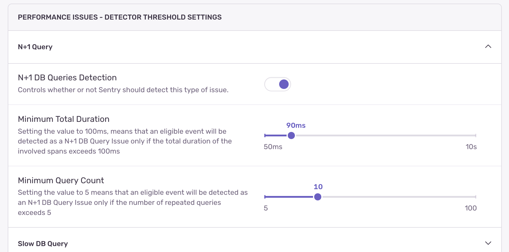 Performance issue configuration