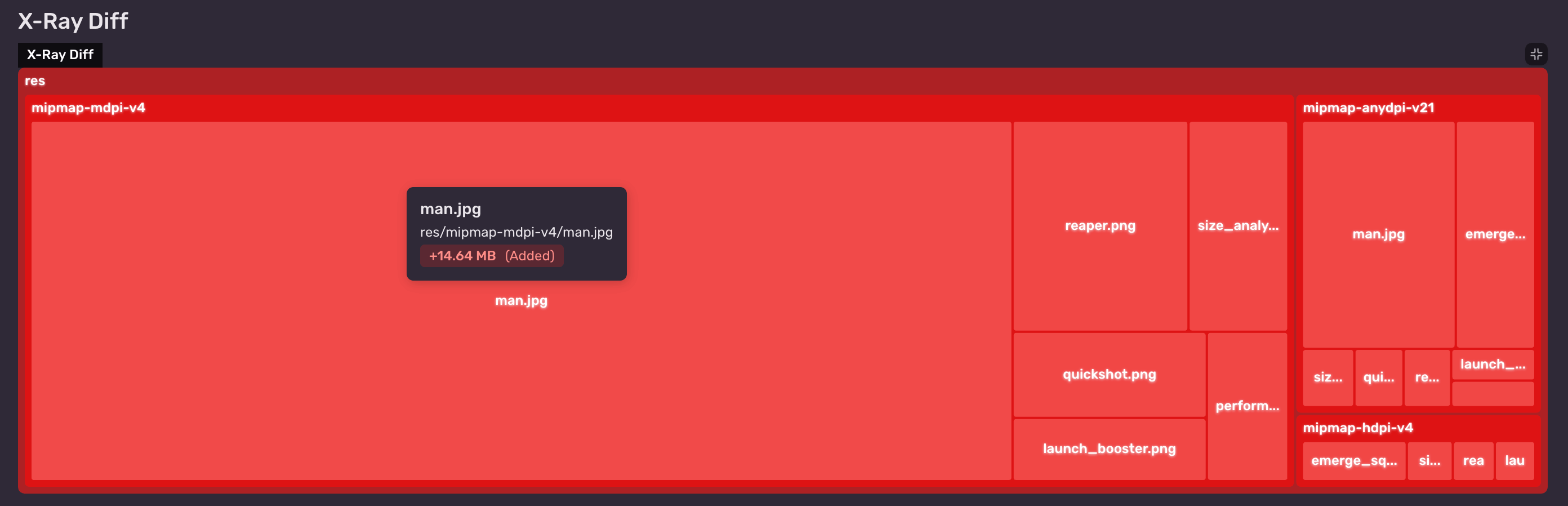 Build comparison - X-ray Diff